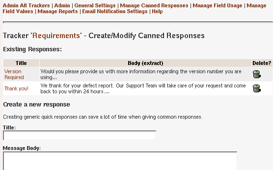 Definition of Canned Responses